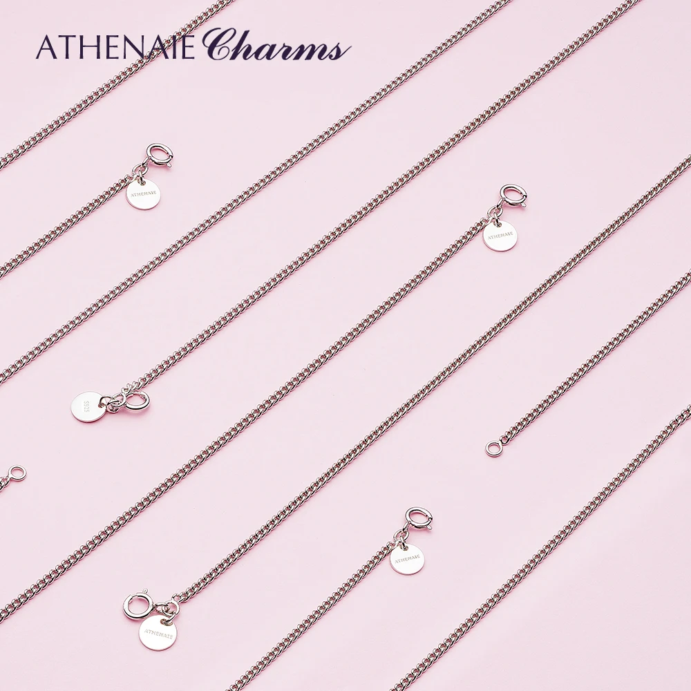 ATHENAIE 925 Sterling Silver Durable Chain Necklace Fit Pendant Charm For Women Men Luxury S925 Jewelry Gift