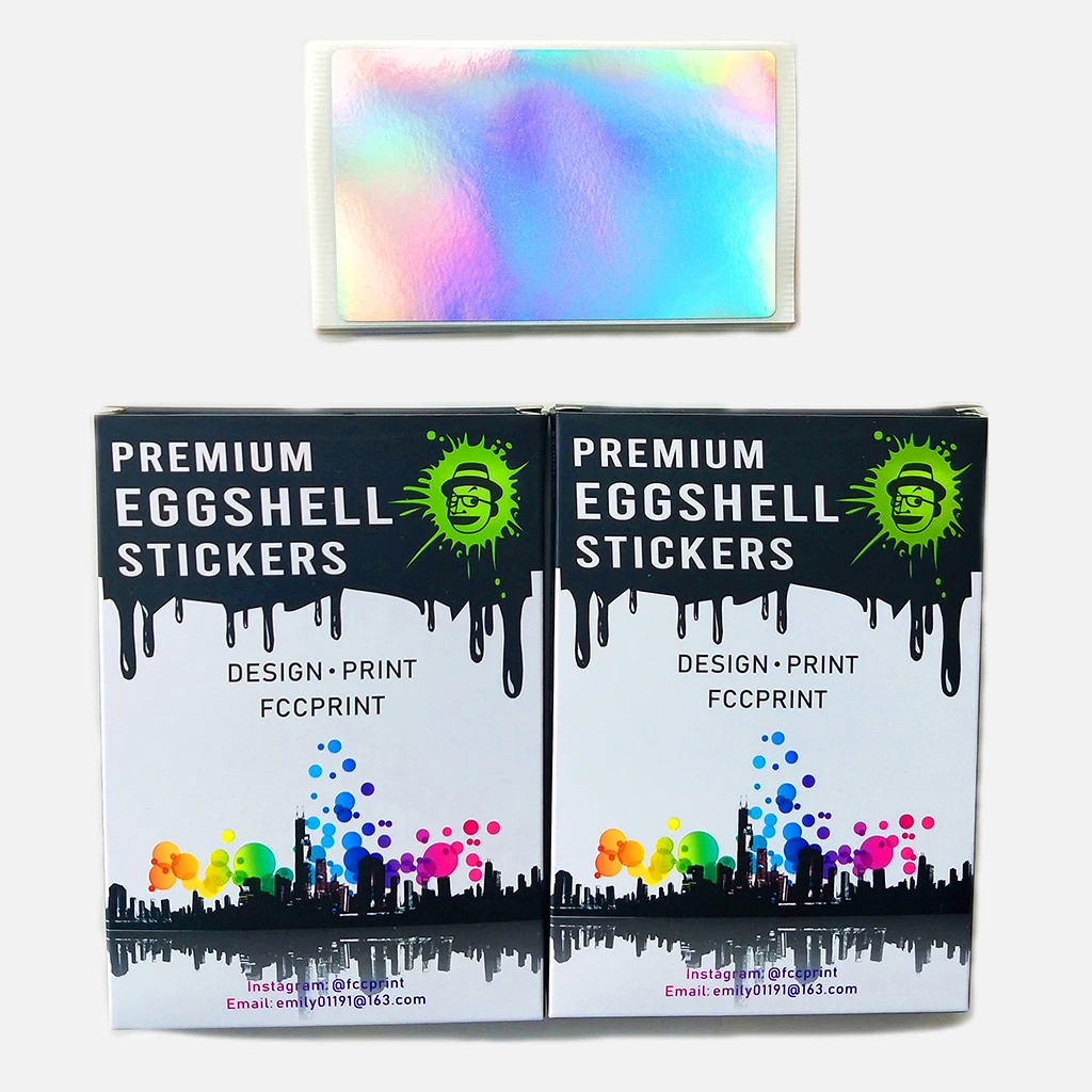 Blank Plain Hologram Eggshell Stickers for Graffiti Street Art Slaps Size  3.937