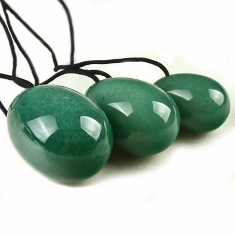 Drop Shipping Jade Eggs Natural Rose Quartz Yoni Egg For Kegel Exercise Vaginal Muscle Tightening Drilled Jade Massage Stone