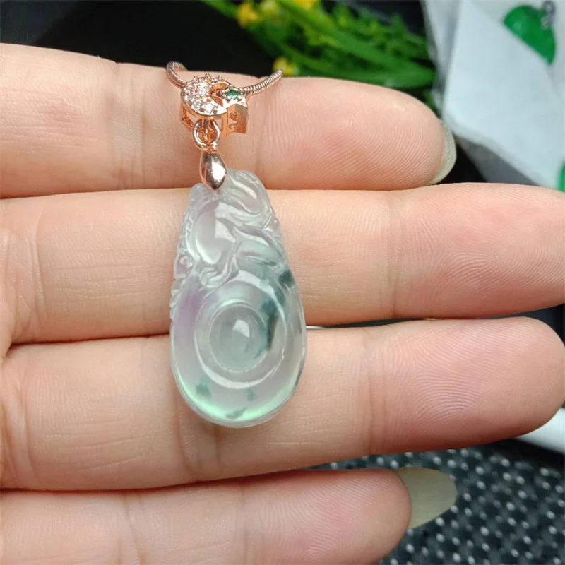 

Hot Selling Natural Hand-carve Jade Wishful Necklace Pendant Fashion Jewelry Accessories Men Women Luck Gifts1