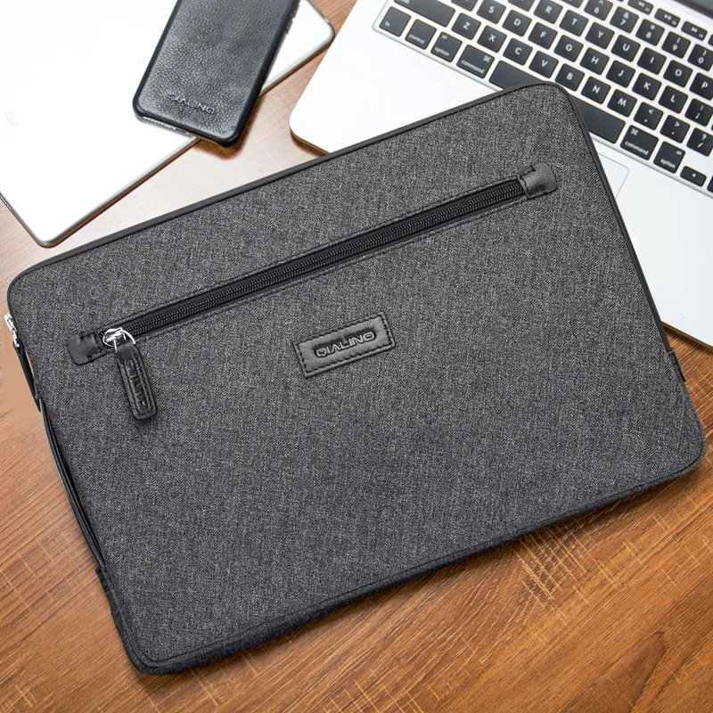 QIALINO Waterproof Polyester sleeve Pouch Bags 14 inch For Macbook Air 13 Pro 15 Laptop Bag For Xiaomi Asus Lenovo Notebook Case