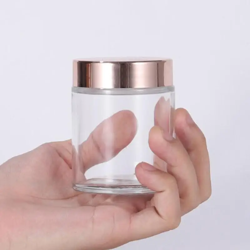 Empty Transparent cosmetic cream jar 5g 10g 15g 20g 30g 50g 60g 100g Glass Cream Bottles For Sale