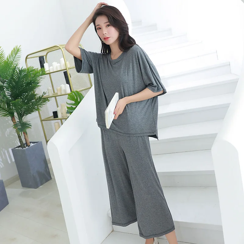 New Arrival Pajamas Set Summer Solid Modal Women Girl Sleepwear Pijama Short Women Pyjamas Suit Female Clothing Nightwear