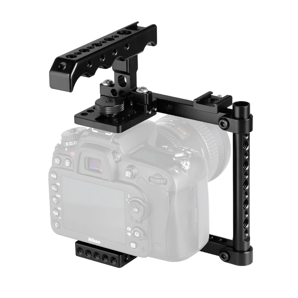 Impianto di perforazione della gabbia della fotocamera CAMVATE per Canon 650D,600D,550D,500D,450D,760D,D3200,D3300,D5200,D5500,D300S,D610,a58,a7,a7II,GH5/GH4/GH3/GH2