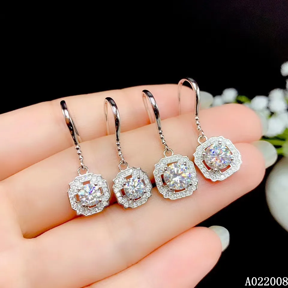 

KJJEAXCMY Fine jewelry 925 sterling silver inlaid Mosang diamond female earrings popular girl eardrop Support detection