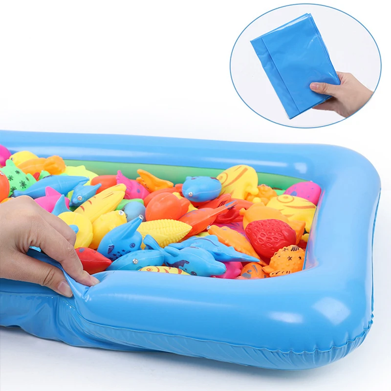 46 teile/satz kinder Magnetischen Angeln Spielzeug Mit Aufblasbare Pool Eltern-kind-Interaktive Spiel Baby Bad Spielzeug Sommer Im Freien spielzeug