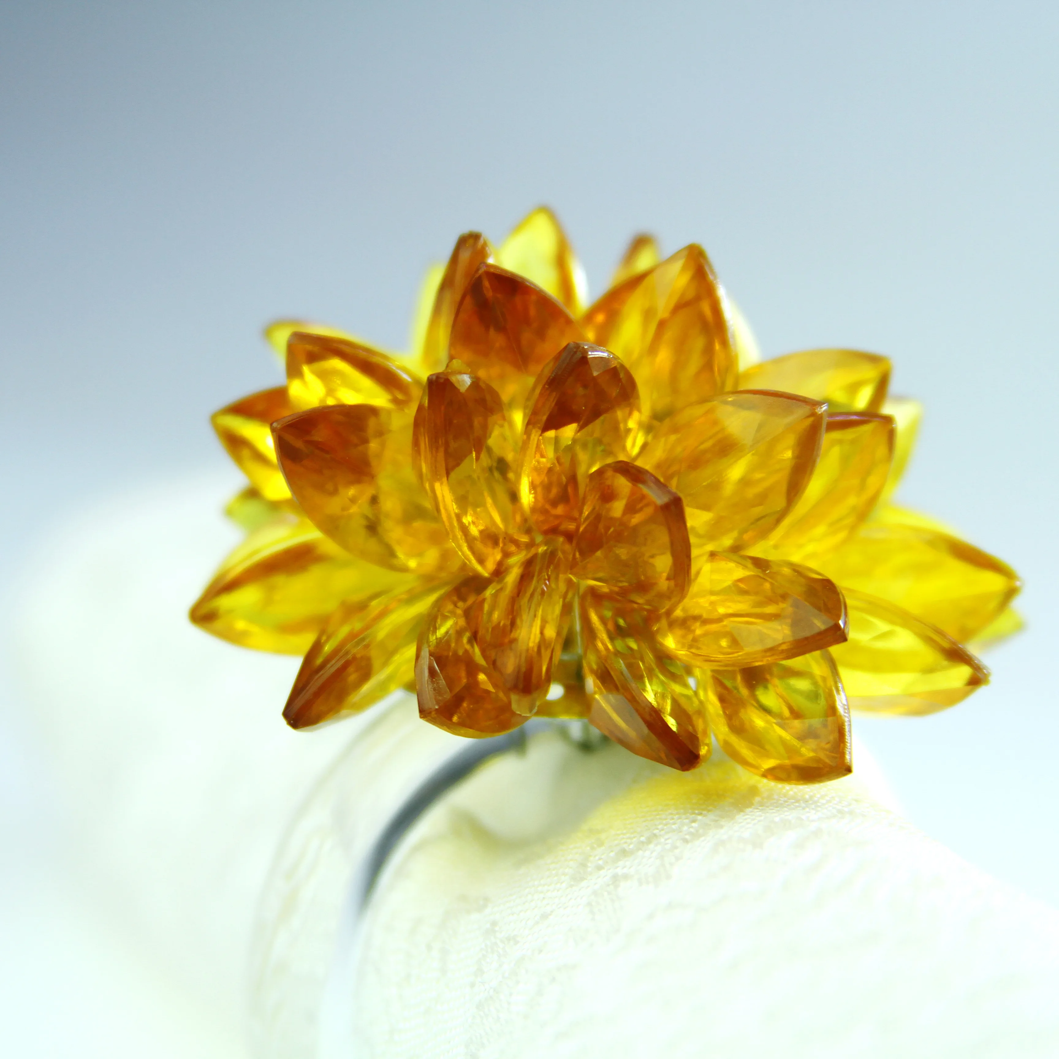 free shipping acrylic beaded dark yellow wholesale decoration napkin holder 12 pcs