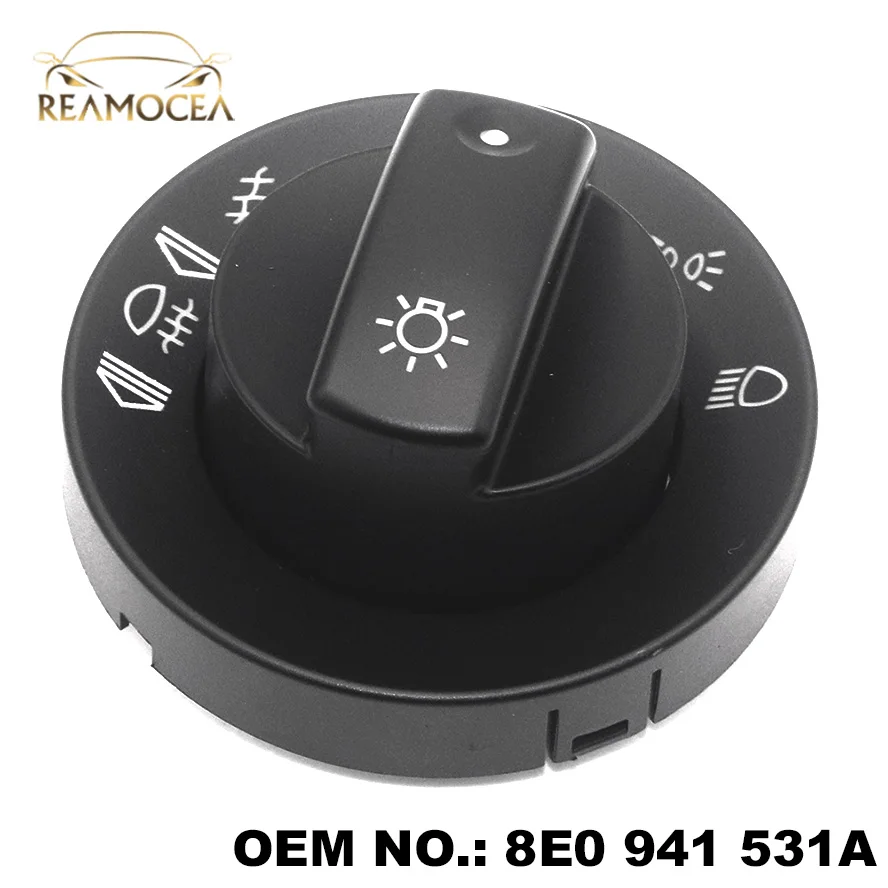 Reamocea الأسود سيارة السيارات العلوي التبديل الضباب رئيس ضوء مقبض المصباح 8E0 941 531A منظم جبل صالح لأودي A4 S4 B6 A6 Quattro #1