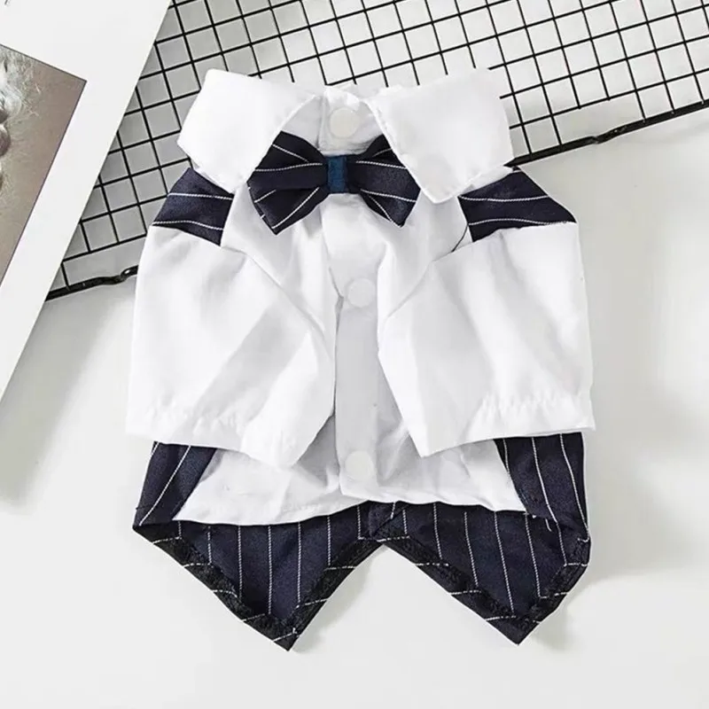 Gentleman Dog Clothes Wedding Suit Formal Shirt For Small Dogs Bowtie Tuxedo Pet Outfit Costume For Cats Spring And Summer Suits