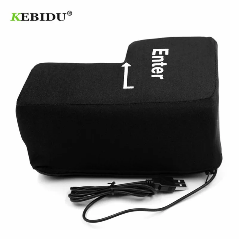 kebidu Big USB Enter Key Anti Stress Button Decompression Computer Any Vent Pillows Button Desktop Pillow For Programmer