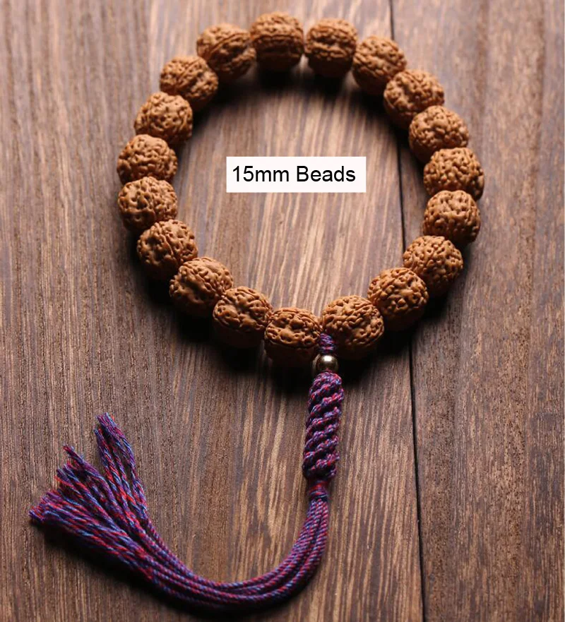 Tibetan Rudraksha Seeds Bracelet Nepalese Rudraksha Beads Mala Bracelet Buddhist Bodhi Beads Wrist Mala Bracelet