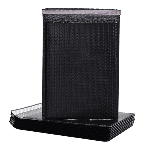 Sobre acolchado de burbujas de polietileno Negro, bolsa de correo autosellada, sobre de burbujas, bolsa Postal para envío, 10 Uds.