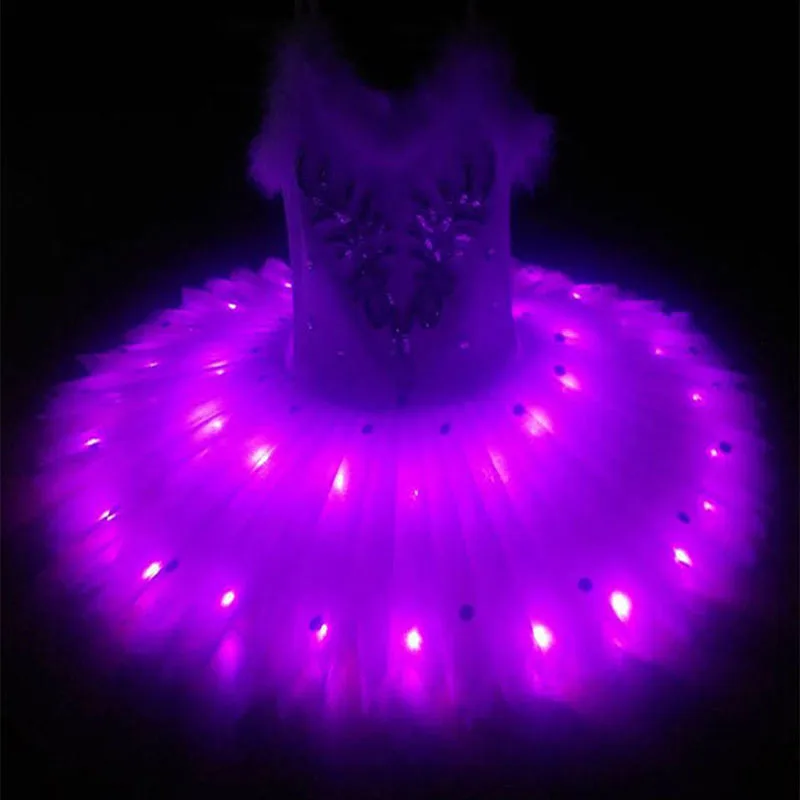 LED dance ballet skirt light adult children skirt costumes crony lamp luminous square Princess Dress