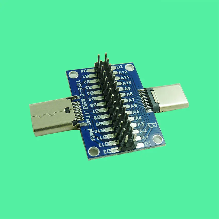 Male To Female Type-C Test PCB Board Universal Board With USB 3.1 Port  Test Board With Pins 14P * 2 Adapter Plate Connecto