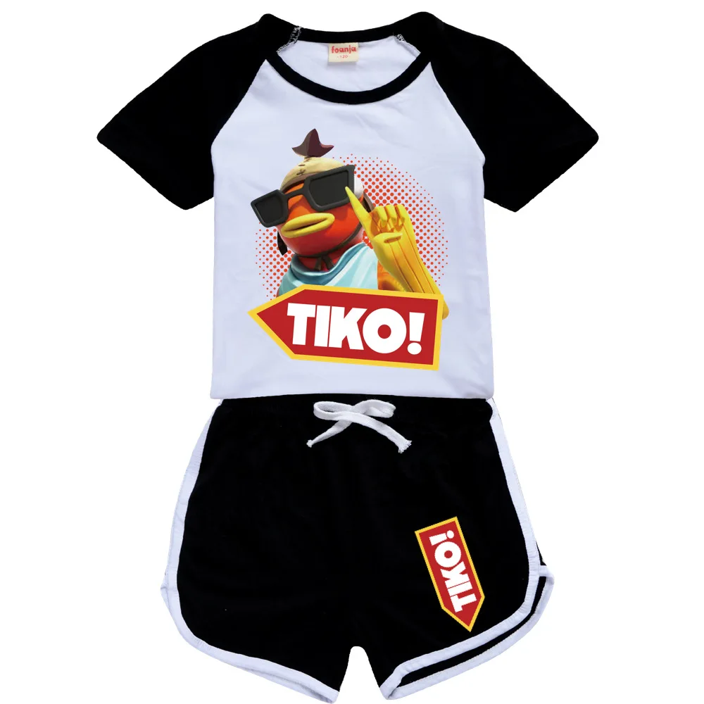 2021 Tiko Fishstick Summer Toddler Baby Boys Girls Suits Cotton Kids Outfits Children baby girl T-shirts Tops+Shorts Tracksuits