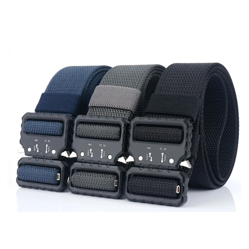 Military Tactical Nylon Belt Alloy Buckle Nylon Belt Outdoor Combat Wear-resistant Non-slip Breathable Multi-functional Belt