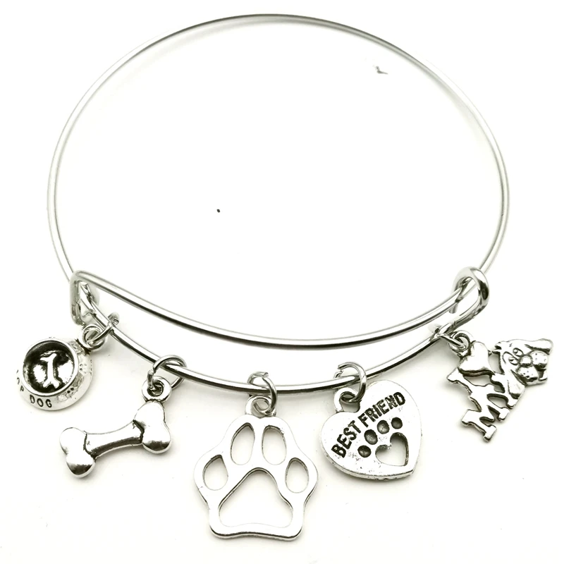 

New Mini I Love My Dog Bracelet Best Friend Fashion Pet Steel Bracelet Female Jewelry Gift