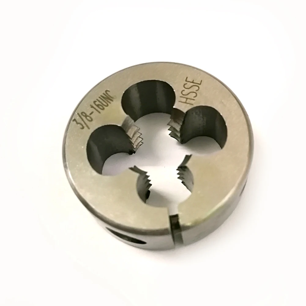 A linha fina unificada dos dados da divisão redonda de hsse ajustável morre unc unf 2-64 3-56 4-48 5-44 6-40 8-36 10-32 12-28 1/2 1/4-32 5/16-24