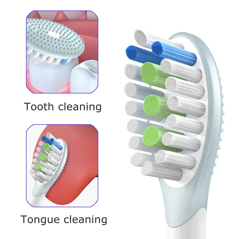 Cabeças de escova substituíveis para escova de dentes elétrica, fio dental, compatível com soocas x3/x3u, 20pcs