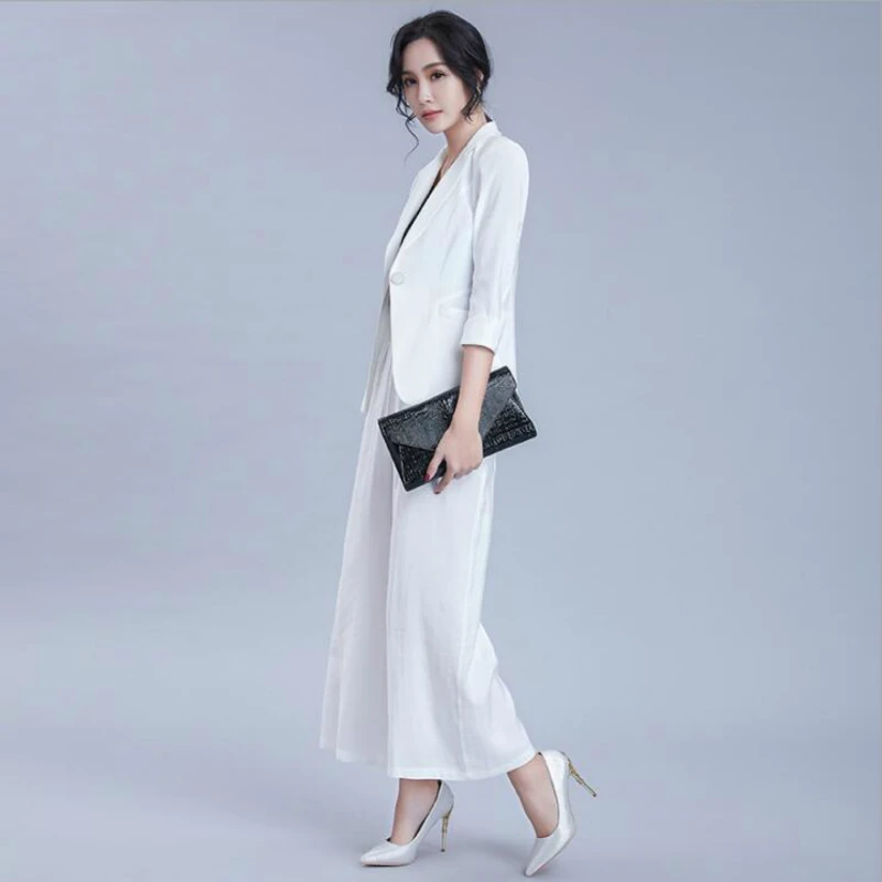 Cheaper Women Formal Sets Work Uniform Mother of the Bride Pant Suits Women Business Suits Tuxedo Blazer For Wedding(Jacket+Pan