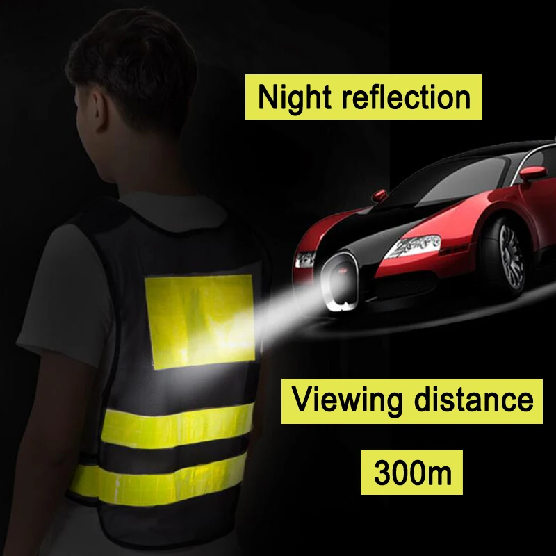 สูง Night Work Security หรือขี่จักรยาน SAFETY เสื้อกั๊กสะท้อนแสง