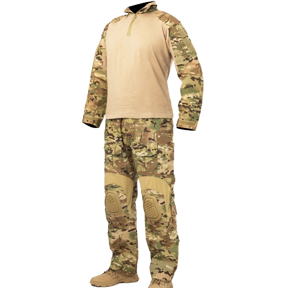 Mege Tactical Uniform Set Shirts Cargo Pants with Pads G3 Outdoor Soldier Clothing