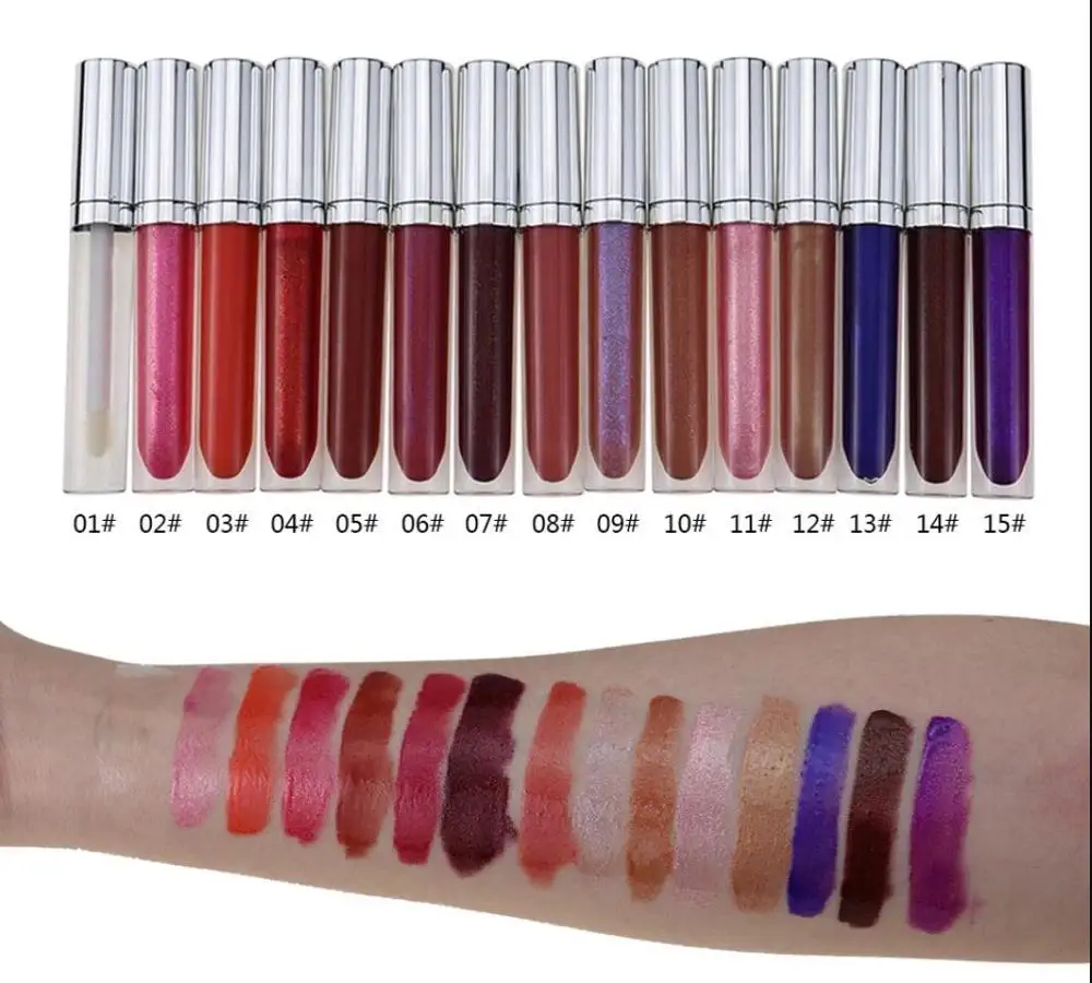 Wholesale Lipgloss Private Label Bulk Lip Gloss Metallic Shimmer Long Lasting Liquid Lipstick Waterproof Non Stick Cup Shiny