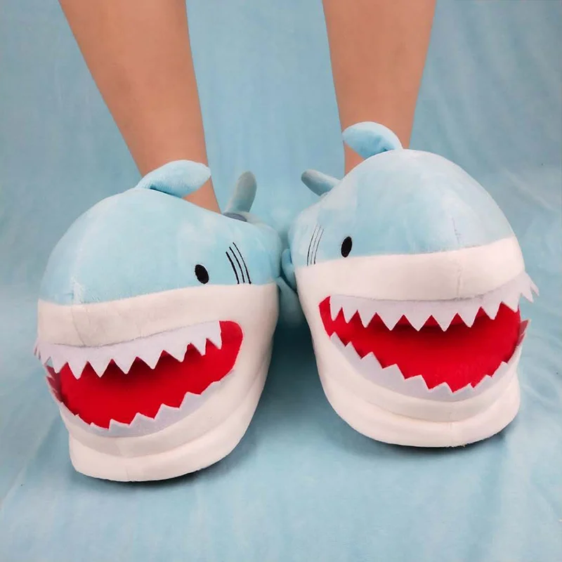 Funny House Slippers Unisex Designer Shark Shoes Girls Keep Warm Bedroom Fur Slides Womens Shoes 2022 New Arrival Animal Slipper