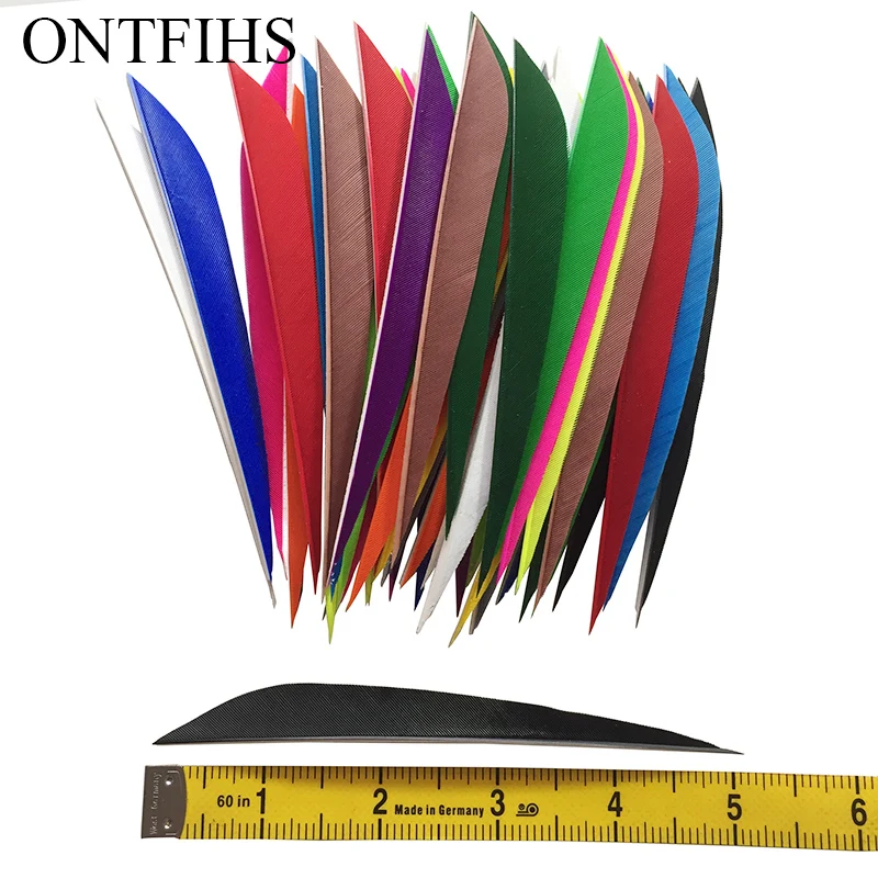 

50Pcs Hi-Q 5 Inch Turkey Feather Arrow Fletching Archery Accessories Hunting Shooting--Willow leaf shape