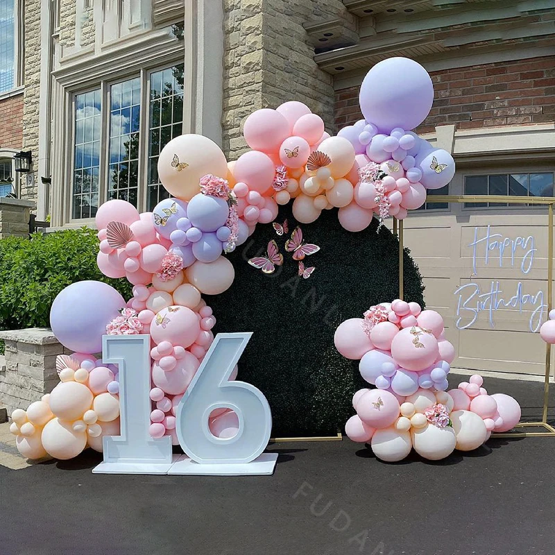 

181pcs/Lot DIY Latex Balloons Set For Birthday Wedding Arch Garland Kit Pink Purple Yellow Baby Shower Party Decors Globos