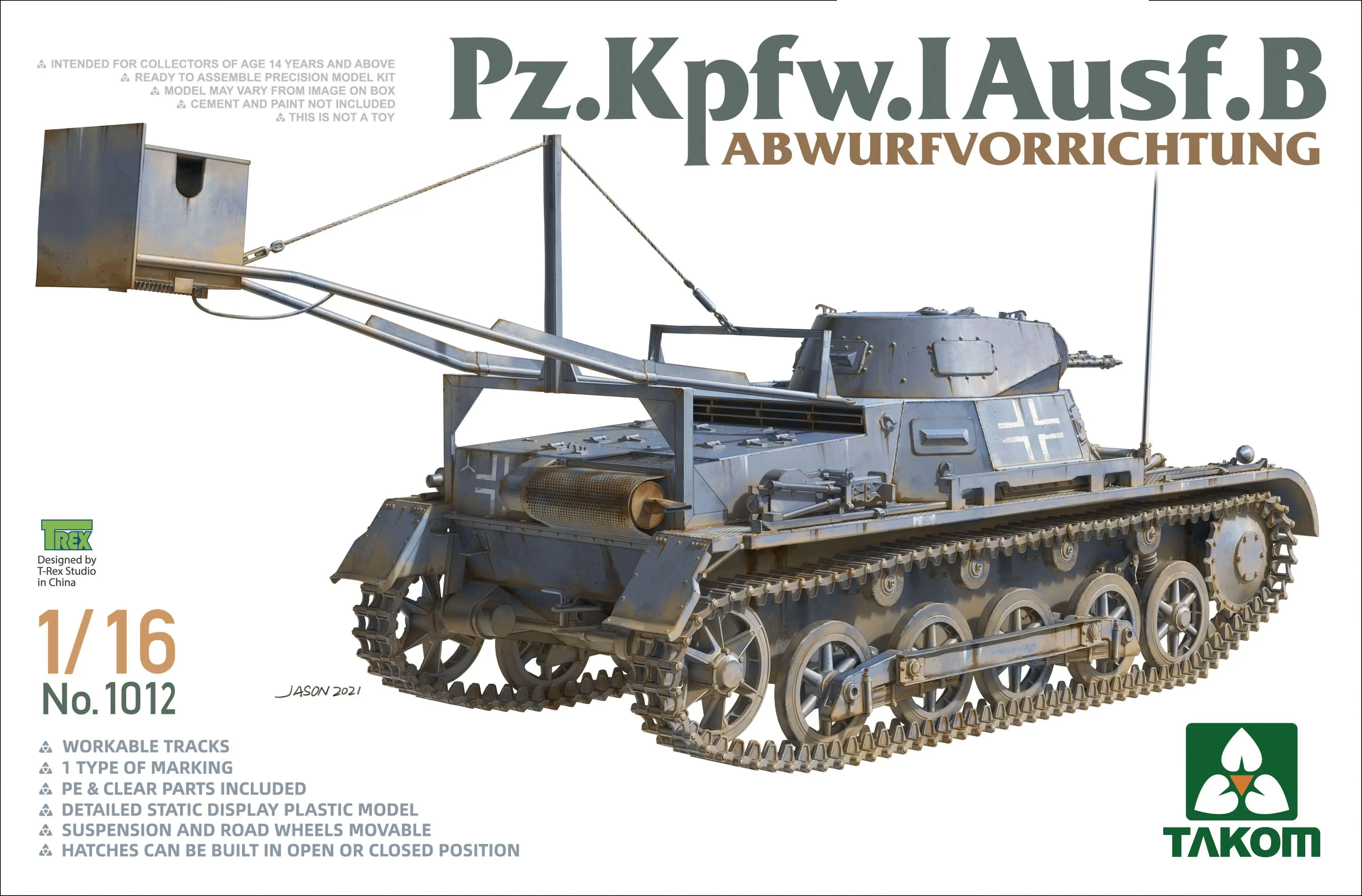 

TAKOM 1012 1/16 scale Pz.Kpfw.I Ausf.B Abwurfvorrichtung Plastic model kit