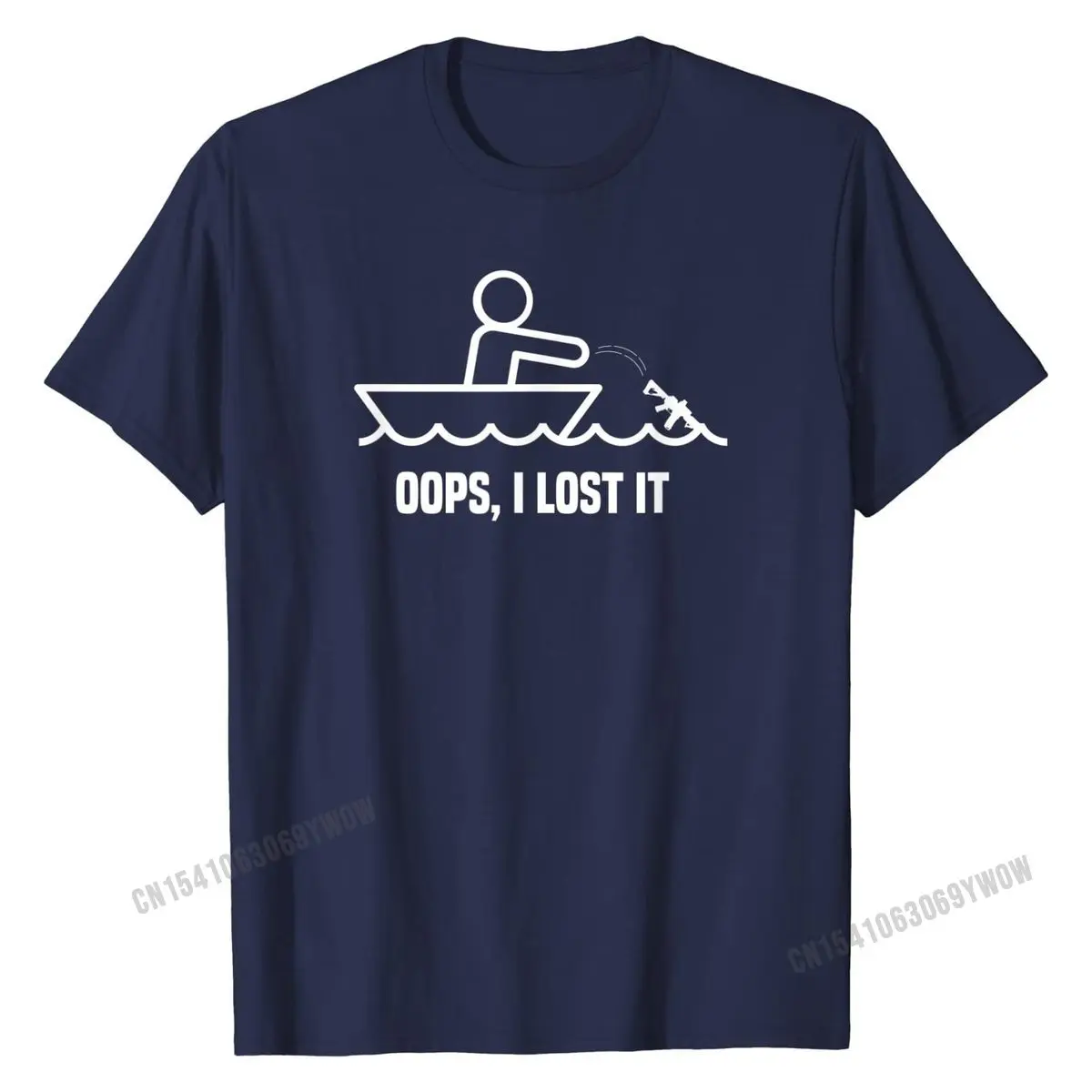 Lost my guns in a boating accident Gag Gift Funny AR15 tee T-Shirt Men Funny Normal Tops Shirt Cotton Top T-shirts cosie