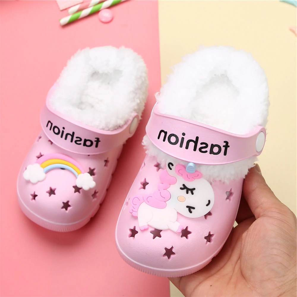 Winter Summer Unicorn Kids Beach Barefoot Cave Shoes Children Beach Sandals Toddler Boy Girl Indoor Home Slipper Cute Flip Flop