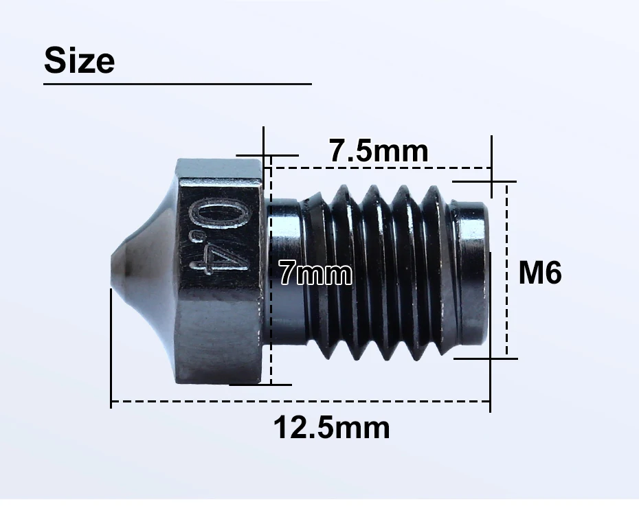 Trianglelab V6 DLC Düse aus gehärtetem Stahl, Nano-Beschichtungsdüse für Dragonfly Dragon Hotend V6 Hotend Matrix Extruder DDB – Detail 9