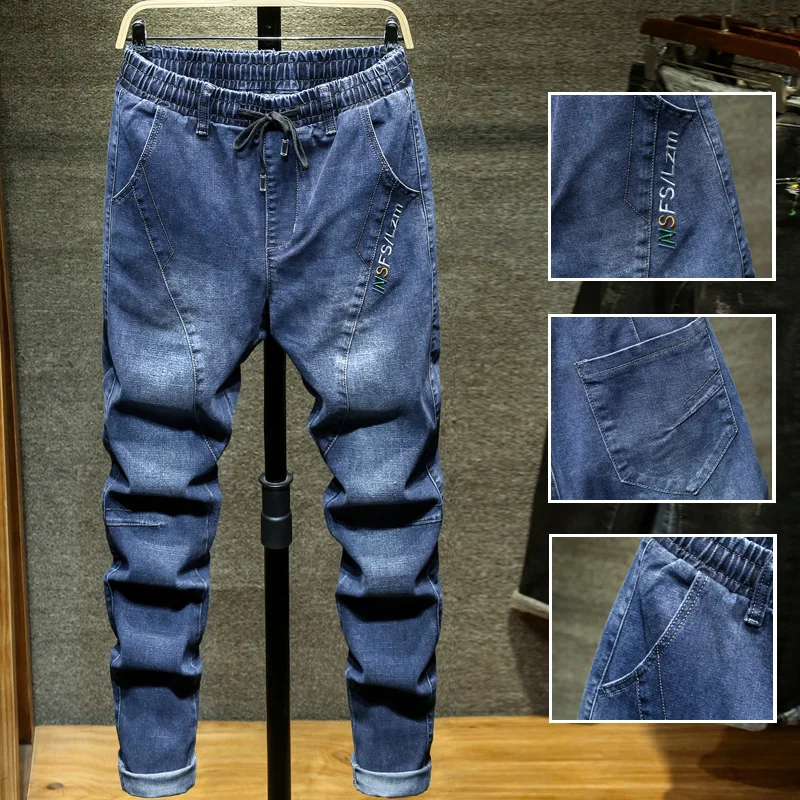 9XL 10XL Plus Size New Summer High Quality Men Baggy ripped solid Pants Cargo Male Casual Denim Fashion Mens Long Jeans Trousers