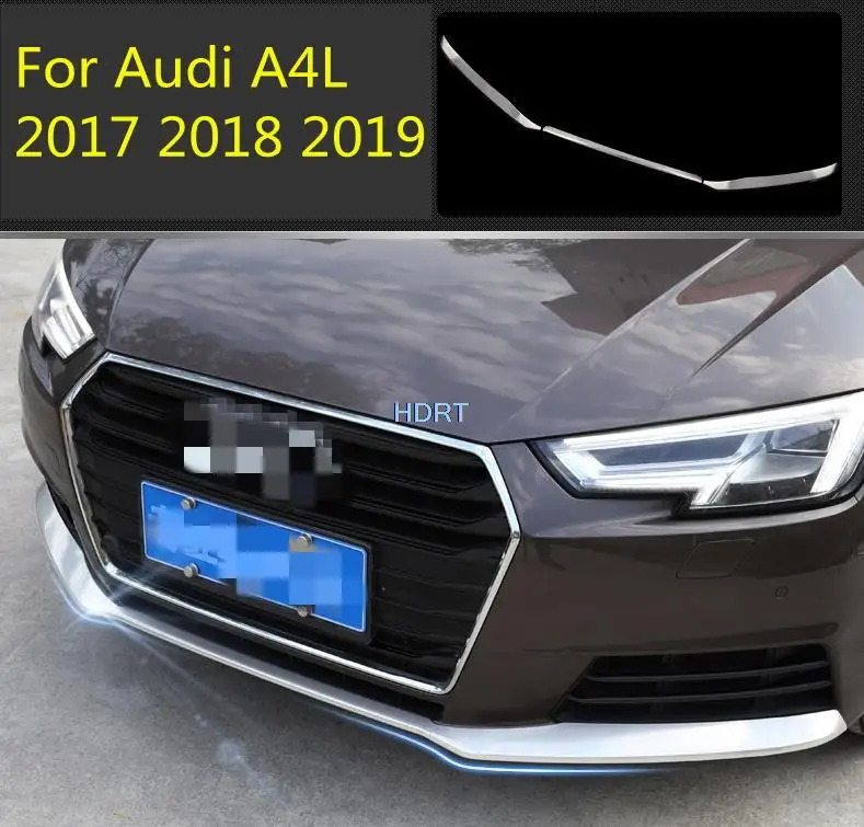 

High Quality Car Accessories Stainless steel/ABS chrome 3pc Front Bumper Grill Trim For Audi A4L 2017 2018 2019