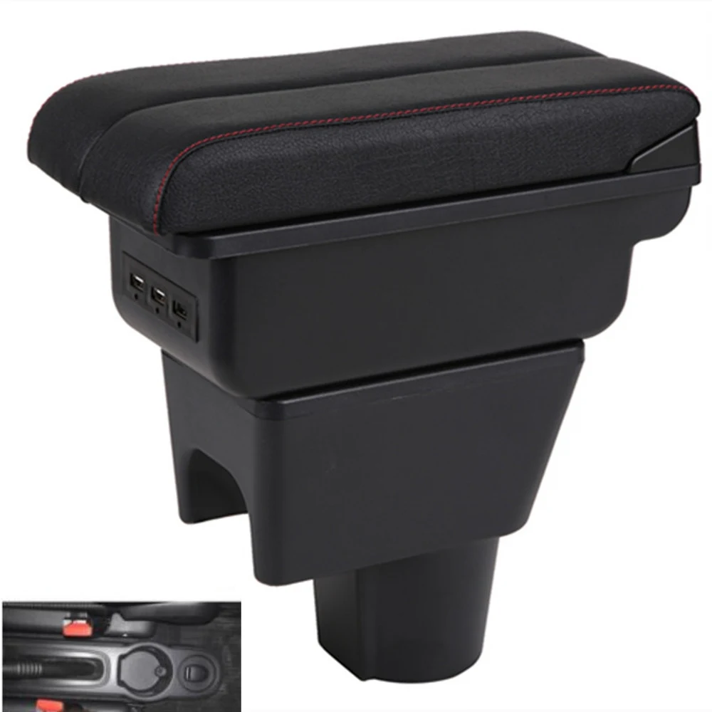 For Renault Duster Armrest Box Retrofit Parts Center Console Special Storage Space Car Elbow Rest with USB Cup Holder