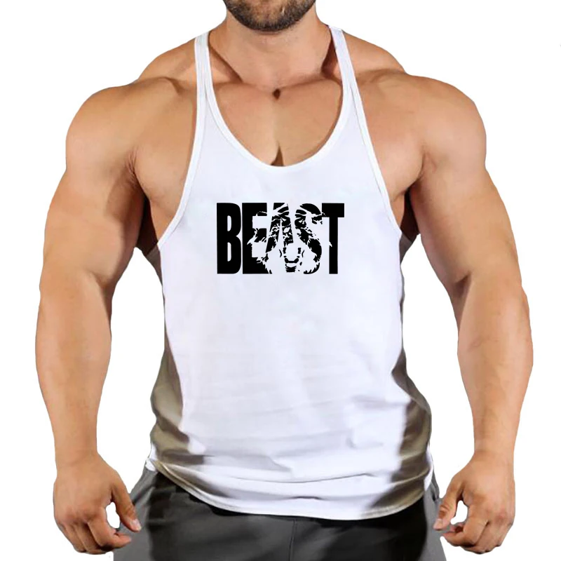 Gym Tank Top Men Fitness Clothing Beast Bodybuilding Tank Tops Summer Stringer Clothes for Male Sleeveless Vest Muscle Shirts