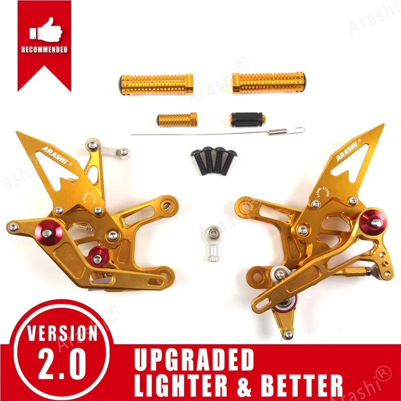Arashi CNC Adjustable Rearset For KAWASAKI ZX-10R / ZX1000 / ABS