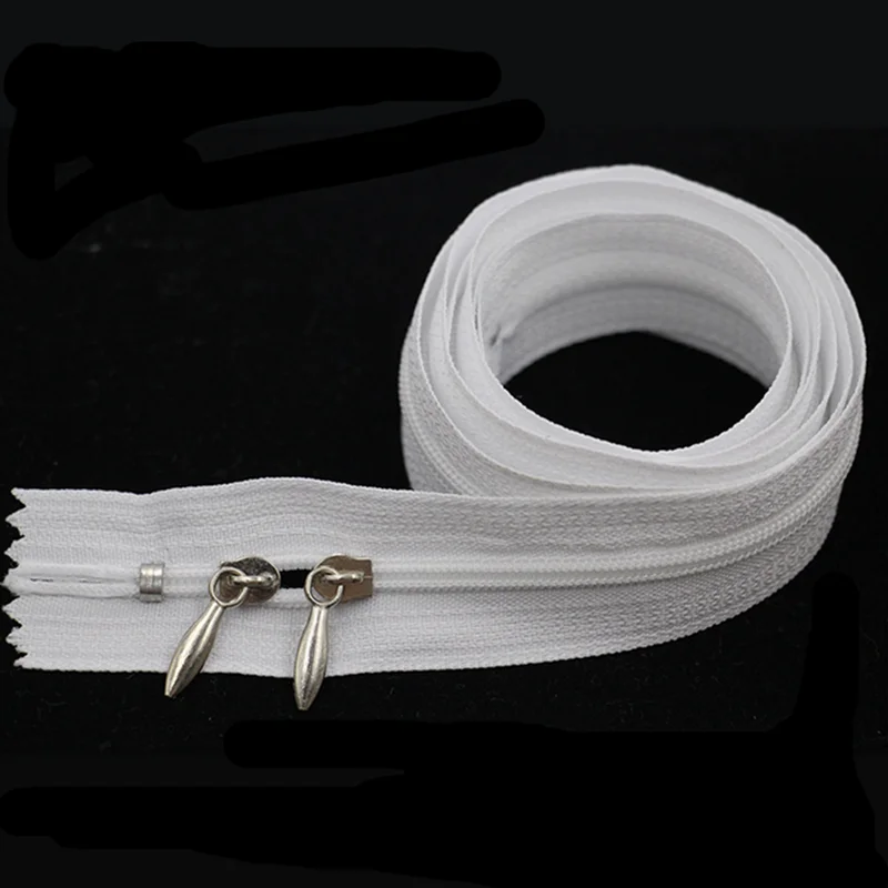 

1pcs white 39.37 inch (100cm) No. 3 zipper, tailor-made nylon zipper, double closed end nylon home textile quilt cover zipper