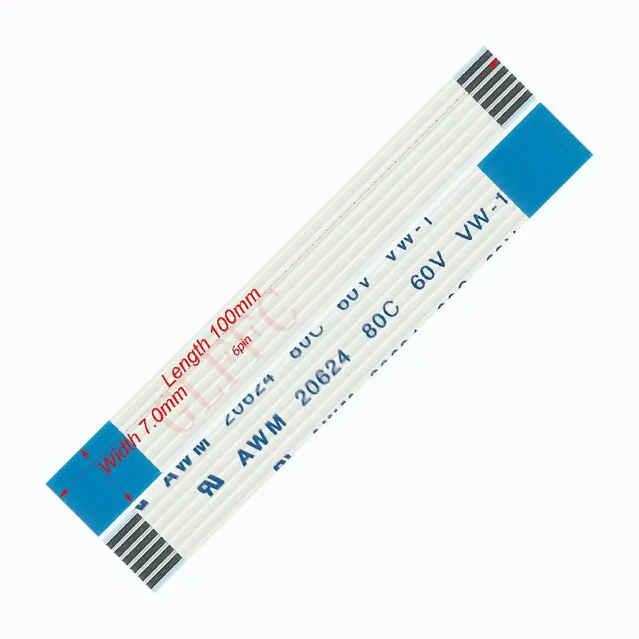 6pin 1.0 الملعب 100 مللي متر-2100 مللي متر B-نوع مرنة سلك مسطح FFC awm 20624 بنفايات ل TTL LCD DVD الكمبيوتر