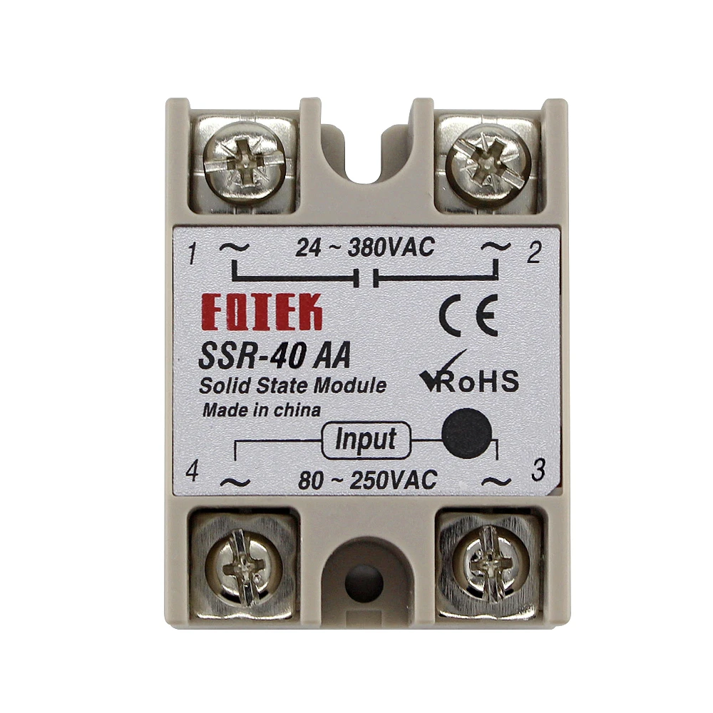 SSR-10AA SSR-25AA SSR-40AA 10A 25A 40A Solid State Relay Module 80-250V Input AC 24-380V AC Output High Quality