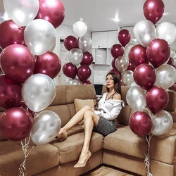 5/10/12in Burgundy Latex Balloons Wine Red Pearl Balloon Decorations Great for Wedding Baby Bridal Shower Supplies Wedding Decor