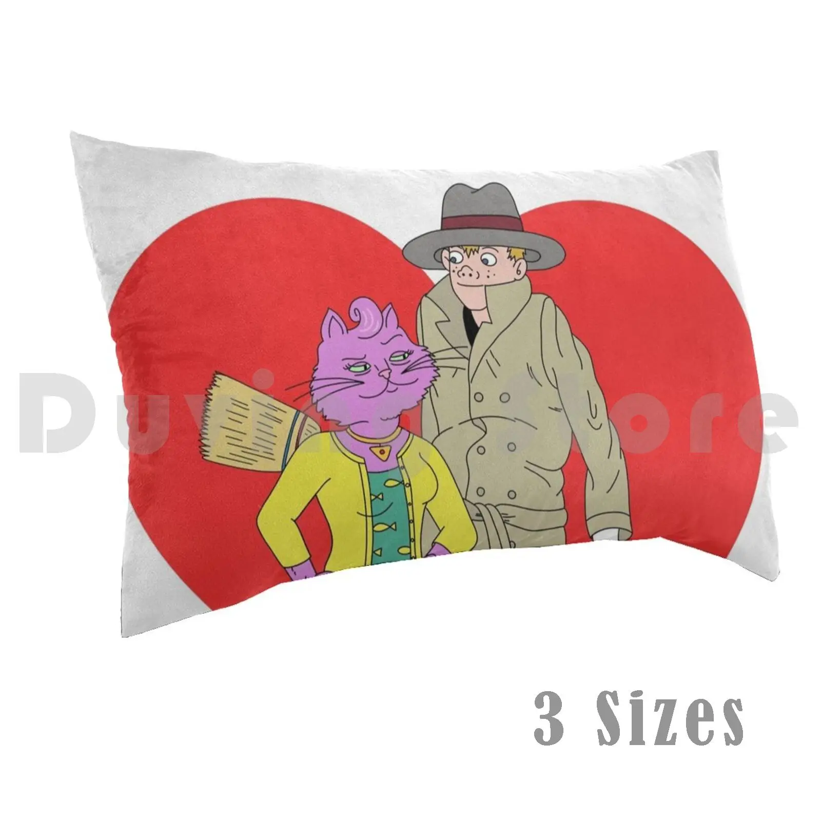 Princess Carolyn ? ? Vincent Adultman Pillow Case Printed 50x75 Bojack Horse Three Kids In A Trenchcoat Netflix