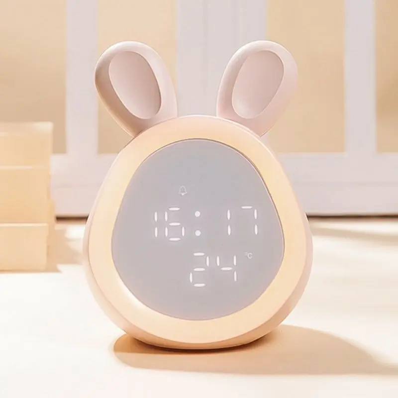 2020 New Bluetooth Alarm Clock LED Night Light Voice Control with Temperature Display Bedside Lamp Decor