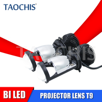 TAOCHIS H4 LED Mini Projector Lens T9 2PCS Lamp Automobles H4 Bulb Hi/Lo Beam 12V 6000k Super Bright Car Headlight Accessory