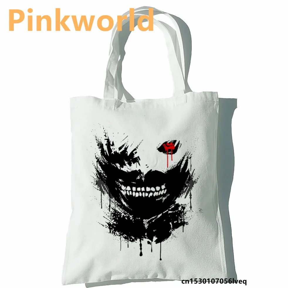 Bag Japanese Anime Tokyo Ghoul Print Cool Shopper Bag Shopper Black White Women Fashion shopper shoulder bag Tote bag,Drop Ship