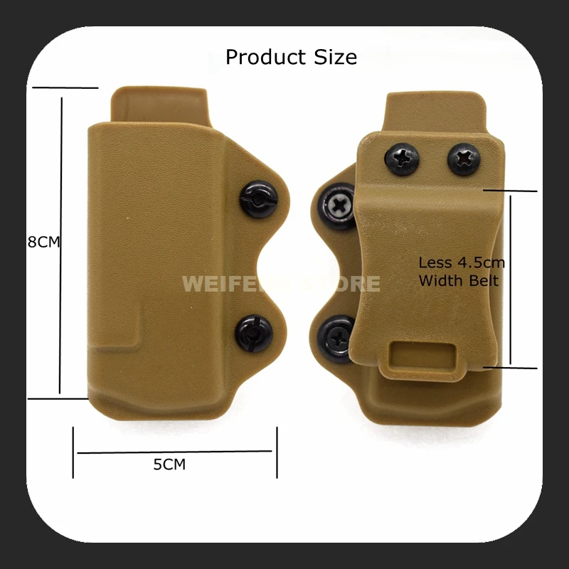 Jagd Holster Kydex IWB Mag Pouch Magazin Träger Holster Schwarz GL 17 22 23 Taktische Schnelle Quick Release Magazin Fall – Detail 1