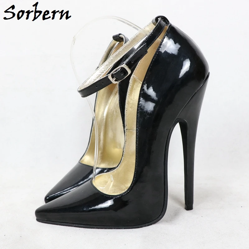 Sorbern décolleté con cinturino alla caviglia bianco scarpe da donna tacchi a spillo tacco alto 16Cm punta a punta vera pelle scarpe personalizzate