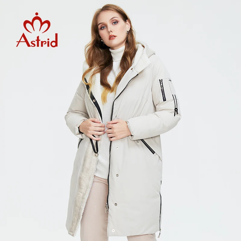 Astrid 2022 Winter Women\'s Parkas Plus size Fashion Thick Cotton warm Long Jackets Female Coats with Hooded leather Outerwear